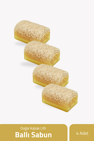 Doğal Kabak Lifli Ballı Sabun 100 gr x 4 Adet