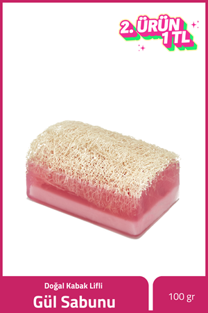 Rose Soap with Loofah